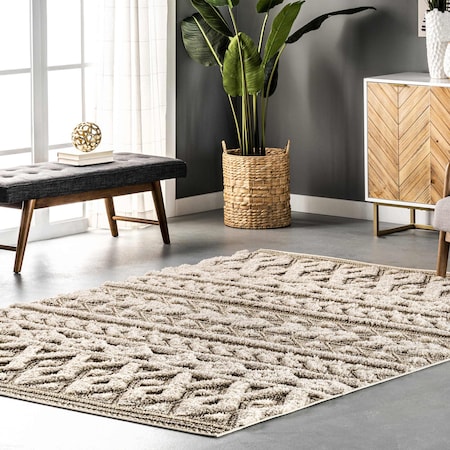 Nuloom Rebecca High Low Textured Shaggy Area Rug 4ft x 6ft OZTT01B-406